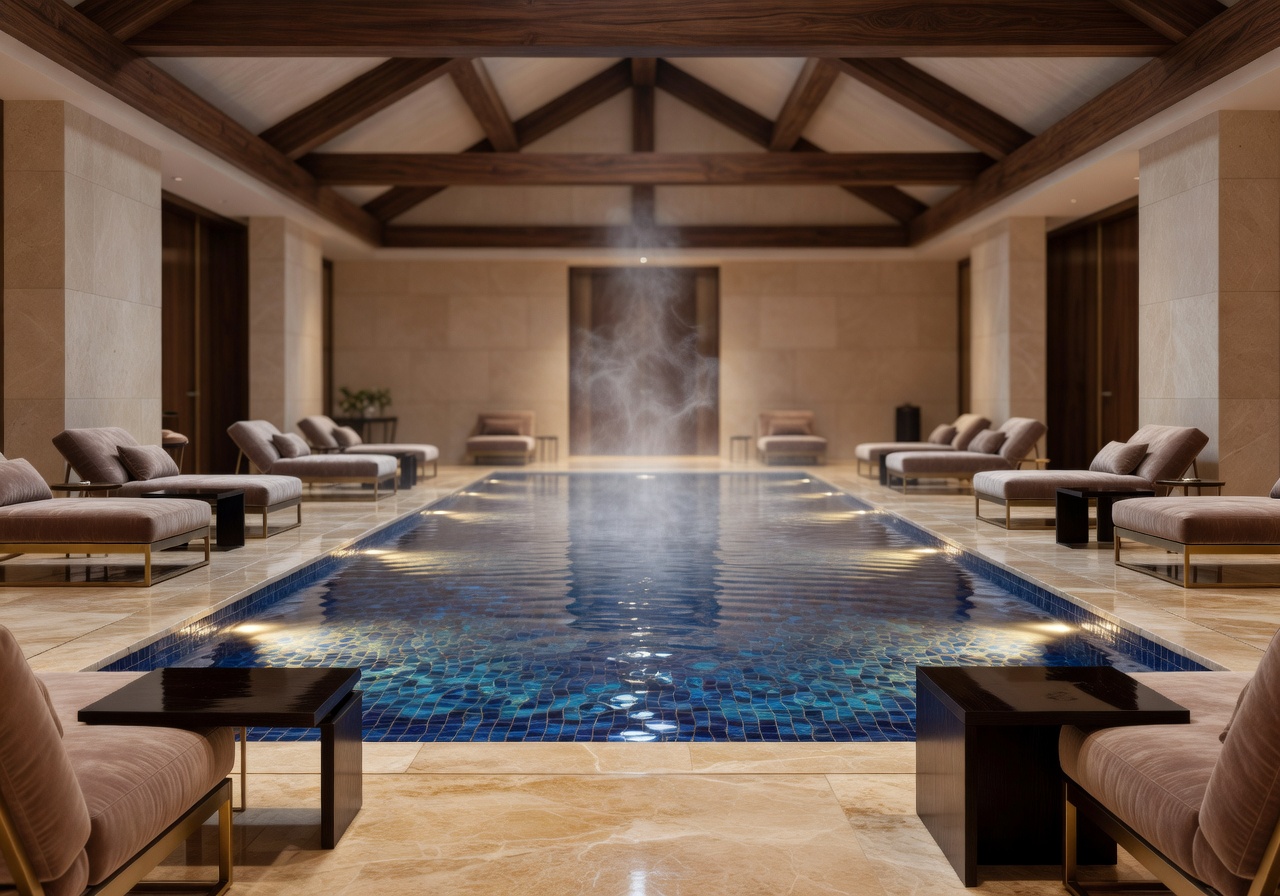 Heated indoor luxury hotel pool