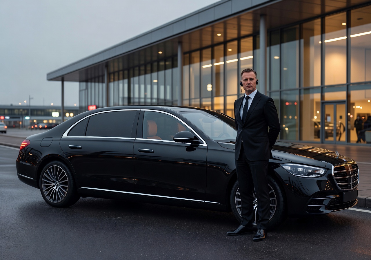 Luxury chauffeur airport pickup vehicle in Helsinki Finland